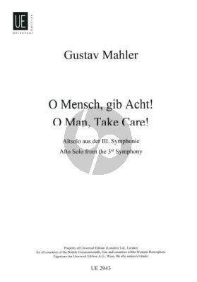 Mahler O Mensch gib acht (Altsolo aus Symphonie 3) (German)