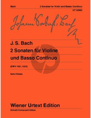 Bach J.S. 2 Sonaten Violine - Klavier (BC) (Kehr/Stolze)
