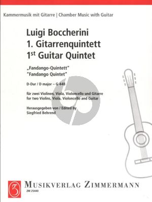 Boccherini Gitarrequintett No.1 D-dur G 448 Fandango-Quintett fur 2 Violinen, Viola, Violoncello und Gitarre Stimmen (Herausgeber Siegfried Behrend)