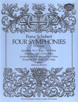Brahms 4 Symphonies (No. 4-5-8-9) for Orchestra Full Score (Ed. J. Brahms) (Full Score)