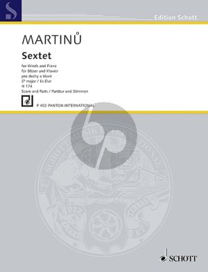 Martinu Sextet (1929) H.174 (Flute-Oboe-Clar.[Bb]-2 Bassoons- Piano) (Score/Parts)