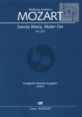 Sancta Maria, Mater Dei F-major KV 273 (SATB- 2 Vi.-Va.-Bc) (Vocal Score)