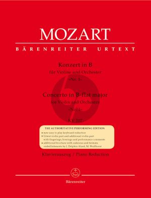 Mozart Concerto No.1 B-dur KV 207 Violin-Piano (Christoph-Hellmut Mahling)