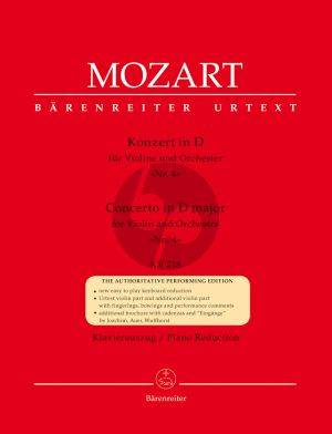 Mozart Concerto D-dur KV 218 (Urtext der Neuen Mozart-Ausgabe) (mit Kadenzen von Joachim, Auer und Wulfhorst)