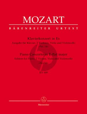 Mozart Piano Concerto E-flat major KV 449 (No.14) (Piano-Strings) (Score/Parts) (Barenreiter-Urtext)