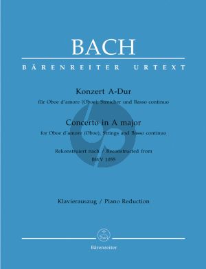 Bach Konzert A-dur (rekonstr.nach BWV 1055) (Oboe d'Amore[Oboe]-Bc (ed. W.Fischer) (Barenreiter)