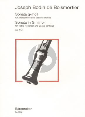 Boismortier Sonata g-minor Op.44 No.4 Treble Recorder-Bc (Hugo Ruf)