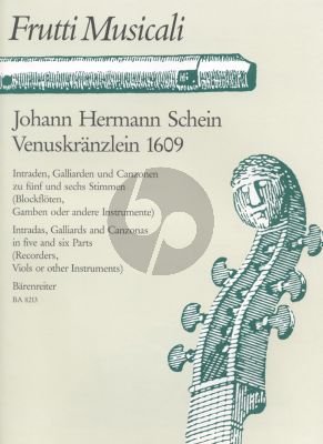 Venuskranzlein 1609 fur 5-6 Stimmen Blockfloten Ensemble, Renaissance oder andere Instrumente