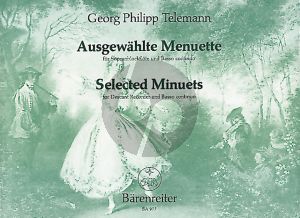 Telemann Ausgewählte Menuette TWV 34 für Sopranblockflöte (Violine, Querflöte, Viola da gamba) und Basso continuo (Herausgegeben von Waldemar Woehl)