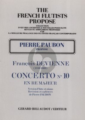 Devienne Concerto No.10 D-major Flute et Orchestre Edition pour Flute et Piano (edited by Pierre Paubon)