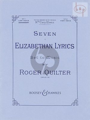7 Elizabethan Lyrics Opus 12 Low Voice