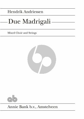 Andriessen Due Madrigali SATB and Strings Fullscore (Italian)