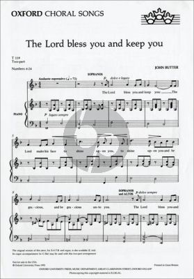Rutter Lord Bless You and Keep You SA-Piano