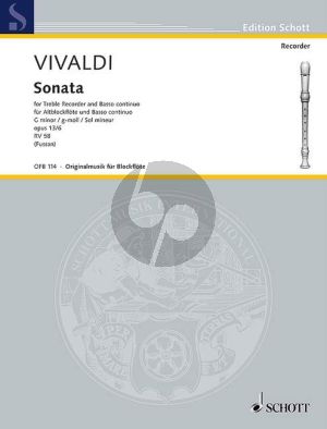 Sonate g-moll RV 458 (Op.13A No.6) Altblockflote[Flöte/Oboe/Violine] und Bc