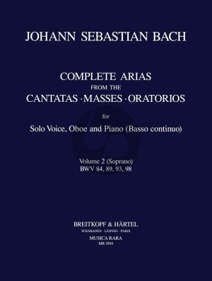 Bach Complete Arias and Sinfonias from the Cantatas, Masses, Oratorios Vol. 2 Soprano-Oboe and Bc (Score/Parts) (edited by John Madden and C. B. Naylor)