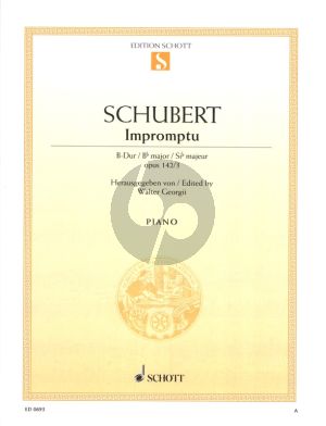 Schubert Impromptu B-dur Op.142 No.3 for Piano (Edited by Walter Georgii)