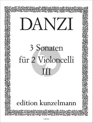 Danzi Sonate d-moll Op.1 No.3 fur 2 Violoncellos Stimmen (Edited by Julius Bachi)