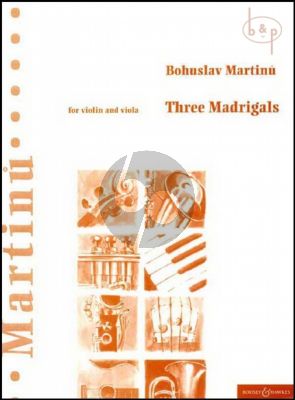 Martinu 3 Madrigals Violin-Viola