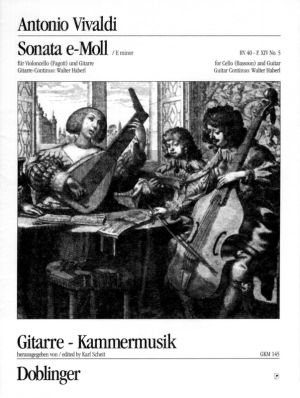 Vivaldi Sonate RV 40 - F.XIV No.5 e Moll fur Violoncello [Fagott] und Gitarre (Herausgegeben von Karl Scheit)