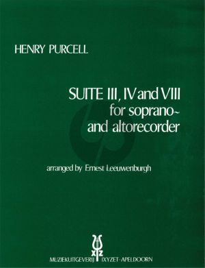 Purcell Suite 3 - 4 en 8 Soprano- and Alto Recorder (arr. Ernest Leeuwenburgh)