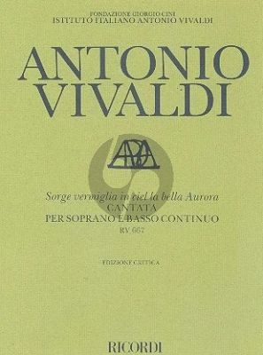Vivaldi Sorge Vermiglia in Ciel La Bella Aurora RV 667 - Cantata for Soprano Voice and Bc