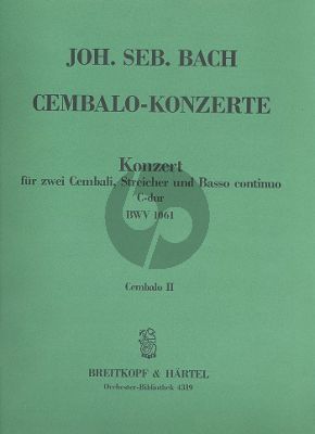 Bach Konzert C-dur BWV 1061 2 Cembali-Streicher-Bc Cembalo 2 Stimme