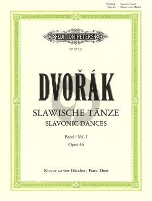 Dvorak Slawische Tanze Vol.1 Op.46 for Piano 4 Hands (Eberhardt) (Peters Urtext Verlag)