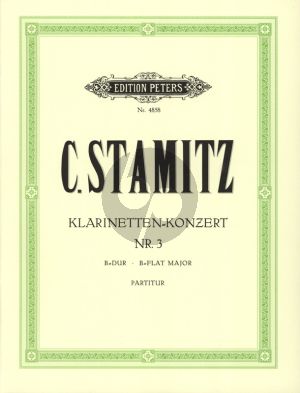Stamitz Konzert No. 3 B-dur Klarinette und Orchester Partitur (Johannes Wojciechowski)