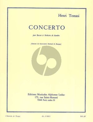 Tomasi Concerto Bassoon-Chamber Orchestra (piano reduction)