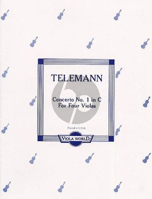 Telemann Concerto No.1 C-major (4 Violas) (Score/Parts)