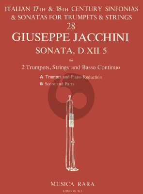 Jacchini Sonata D XII.5 2 Trumpets-Strings and Bcscore-parts (Score/Parts) (edited by Robert Paul Block)