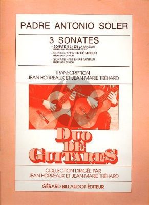 Soler 3 Sonates (No.87-117-15) 2 Guitares (Horreaux-Trehard)