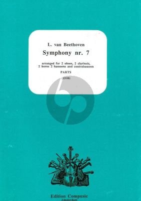 Beethoven Symphony No. 7 or 2 Oboes, 2 Clarinets, 2 Horns, 2 Bassoons and Contrabassoon (Parts)