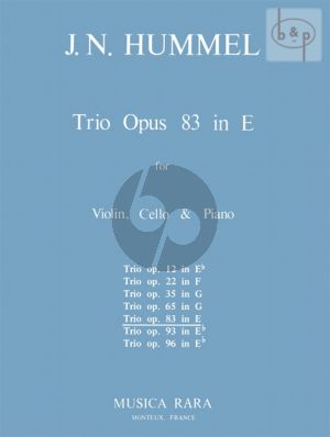 Trio E-Major Op.83 Violin-Violoncello-Piano