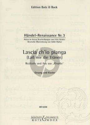 Handel Lascia chio Pianga (Rinaldo) Mittelstimme und Klavier (F-dur) (+introduction d-moll)