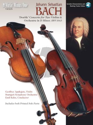 Bach Concerto D-Minor BWV 1043 2 Violins-Orchestra (Bk-2 Cd DeLuxe Set with Slower Tempo Practice Version) (MMO) (with 2 Solo Parts)