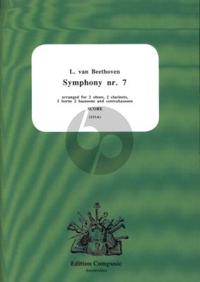 Beethoven Symphony No. 7 2 Ob.- 2 Clar.[C]- 2 Horns[G]- 2 Bns.-Contra Bsn. (Score)