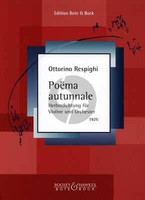 Respighi Poema Autunnale Violine und Orchester (Klavierauszug)