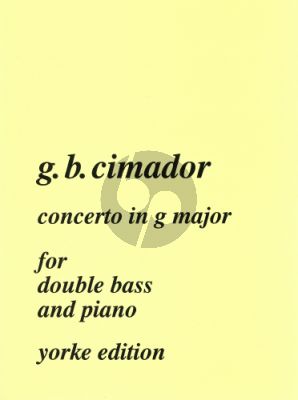 Cimador Concerto G-major Double Bass and Piano