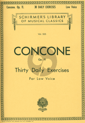 Concone 30 Daily Exercises Op.11 Low Voice