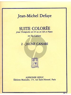 Defaye Suite Coloree No.2 Jaune Canari pour Trompette en Ut ou Sib et Piano