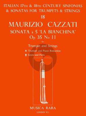 Cazzati Sonata C-major Op. 35 No. 11 "La Bianchina" Trumpet and Strings (Score/Parts)