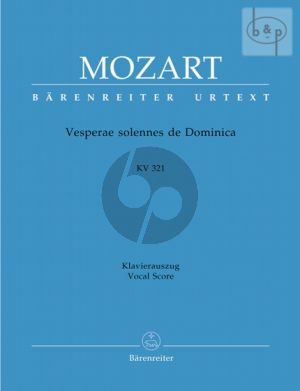 Vesperae solennes de Domenica KV 321 Soli-Chor-Orchester-Orgel Klavierauszug