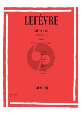 Lefevre Metodo per Clarinetto Vol.3 (Alamiro Giampieri)