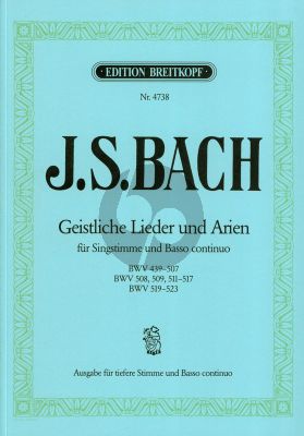 Bach Geistliche Lieder & Arien (BWV 439 - 507 , 508 , 509 , 511 - 517 und 519 - 523) Tiefere Stimme (Friedrich Martin)