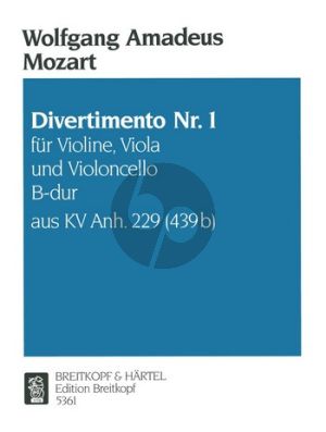 Mozart Divertimento No.1 B-flat major KV Anh.229 Vi.-Va.-Vc.)
