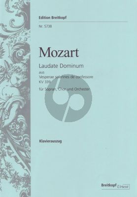 Mozart Laudate Dominum from Vesperae solennes de confessore KV 339 (Soprano-SATB-Orch.) Vocal Score (edited by J.A.Fuller Maitland)