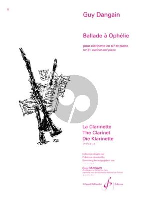 Dangain Ballade a Ophelie pour Clarinette et Piano