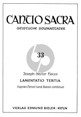 Fiocco Lamentatio Tertia Sopran oder Tenorstimme und Bc (Rudolf Ewerhart)