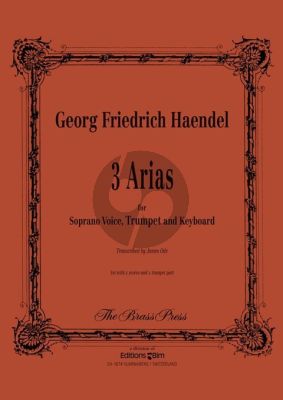 Handel 3 Arias Soprano Voice-Trumpet and Keyboard (Score/Parts)